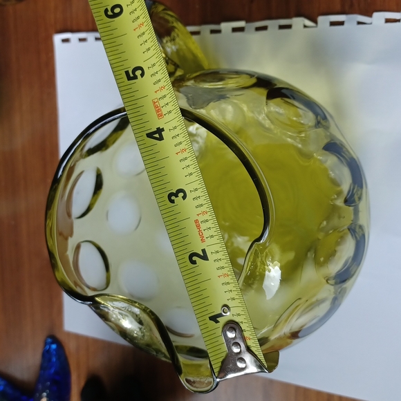 💚Empoli Art Glass Green Coin Dot Pitcher - Picture 8 of 11